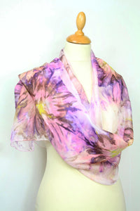 Hand painted silk scarf. Pink abstract silk scarf. Silk foulard. Wearable art.