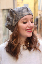 Load image into Gallery viewer, Tartan beret, Fabric beret, British tartan hat, fabric hat, Slouchy hat, French beret, Trendy hat, Womens beret hat, Fashion hat, Plaid hat